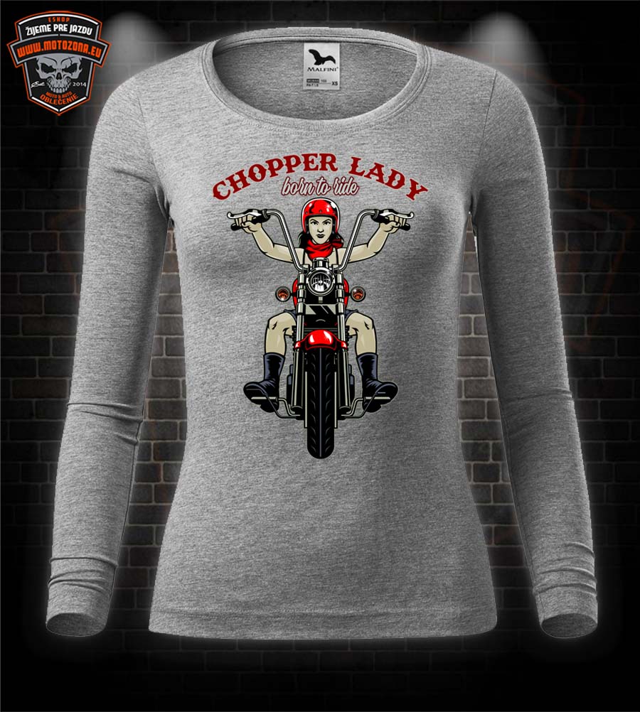 Dámske moto tričko Skull Rider s dlhým rukávom
