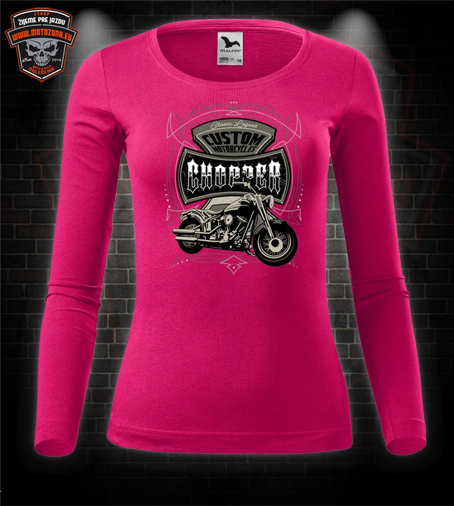 Dámske moto tričko s dlhým rukávom Custom Chopper