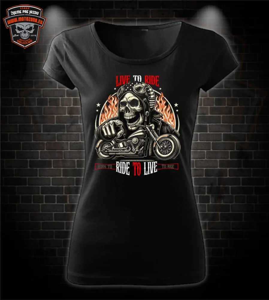 Dámske mototričko Live to Ride - skull