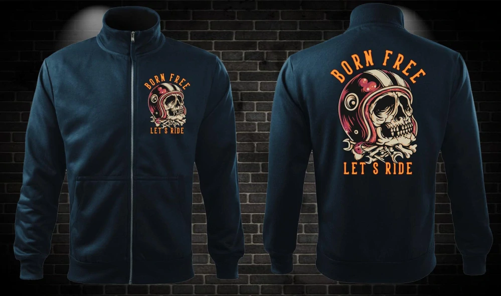 Zipsová moto mikina Born Free - Let´s Ride