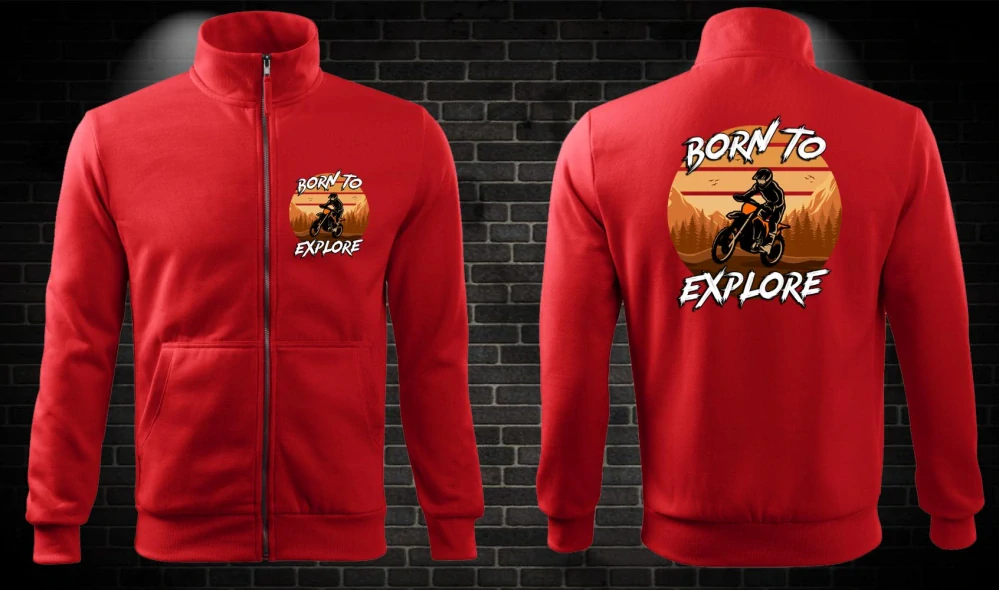 Zipsová moto mikina Born to Explore