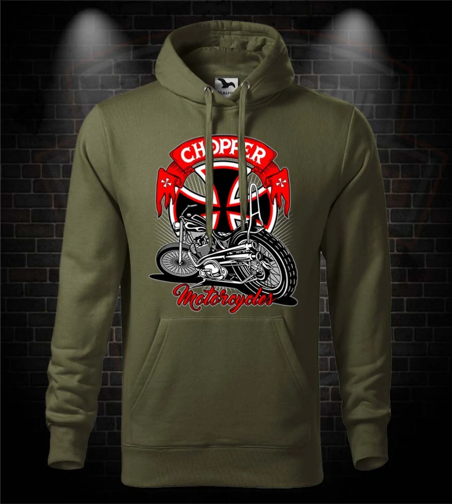 Kapucová motorkárska mikina Chopper Motorcycle