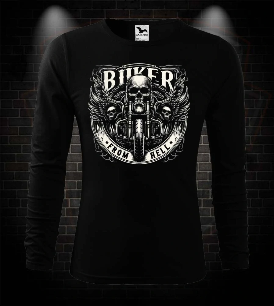 Moto tričko s dlhým rukávom Biker from Hell