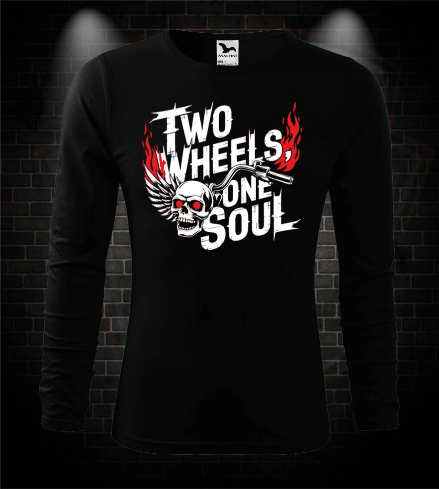 Moto tričko s dlhým rukávom Two Wheels - One Soul