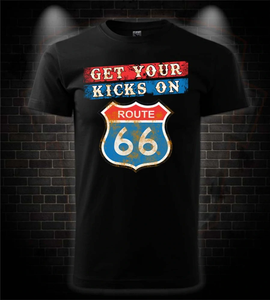 Motorkárske tričko Get Your Kicks on Route 66