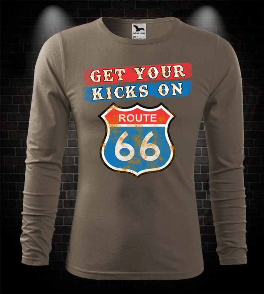 Mototričko s dlhým rukávom Get your kicks on Route 66