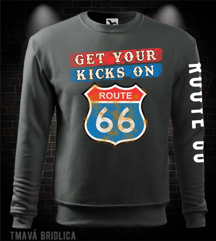 Mikina pre motorkára Get your kicks on Route 66