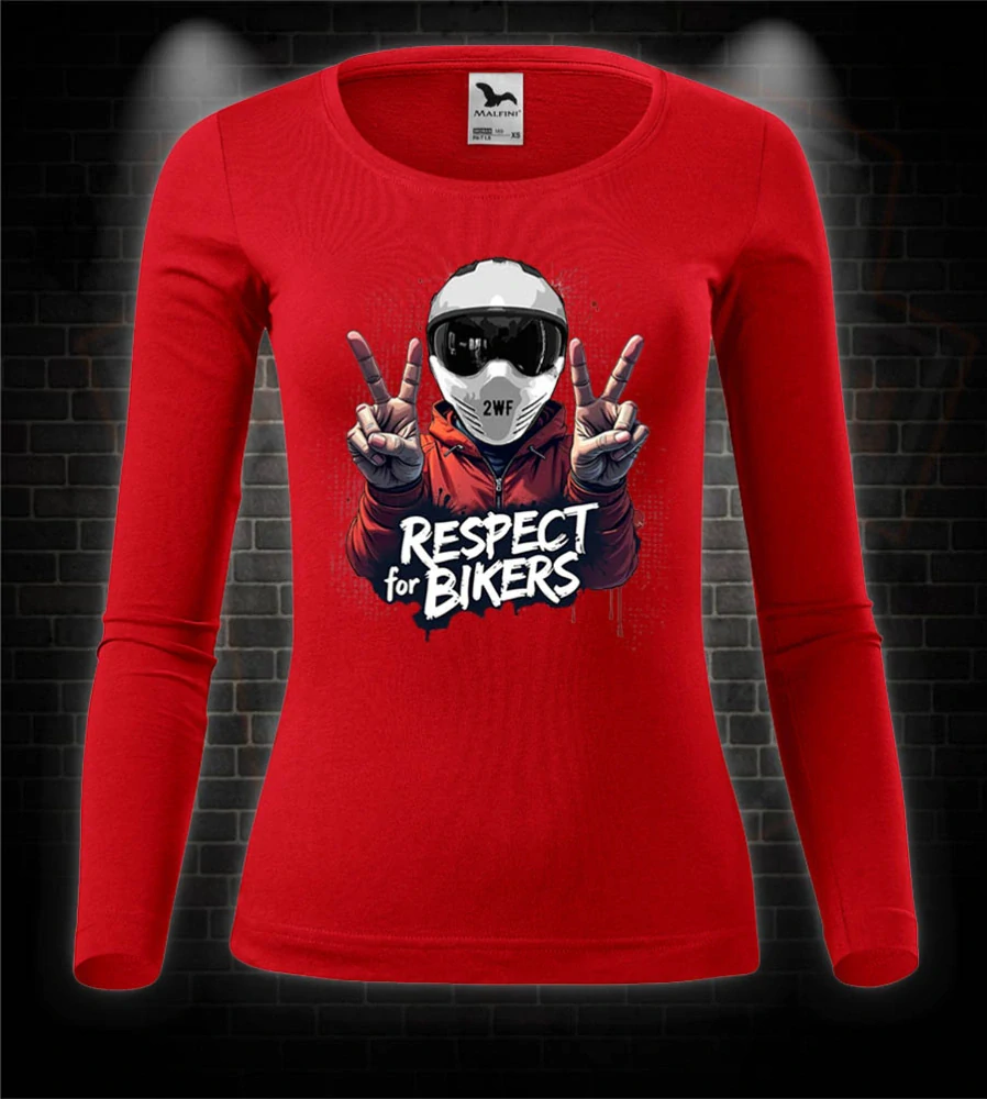 Dámske moto tričko s dlhým rukávom Respect for Bikers