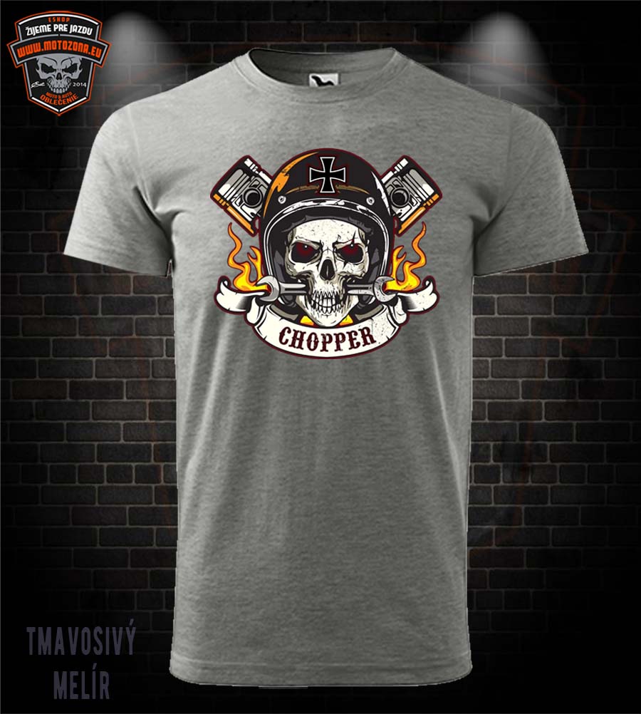 Motorkárske tričko Chopper Skull