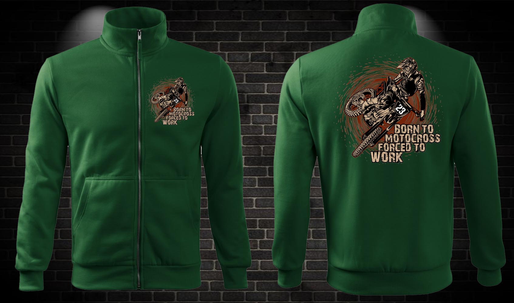 Zipsová moto mikina Born to Motocross