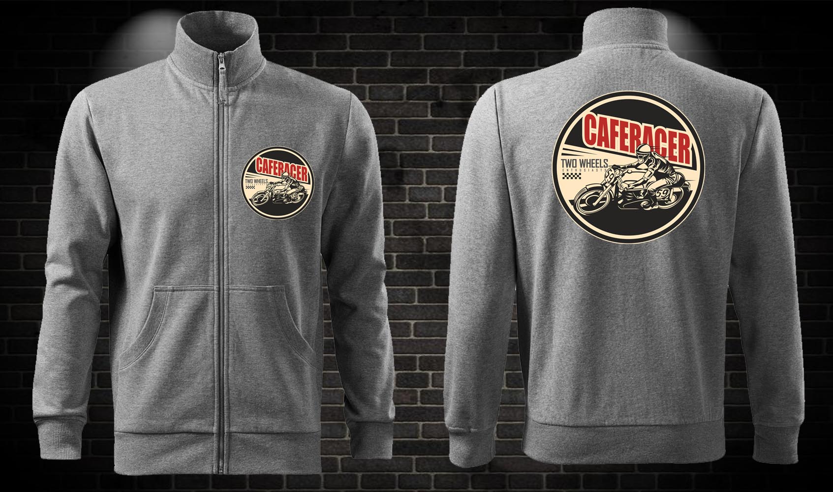 Zipsová moto mikina Caferacer