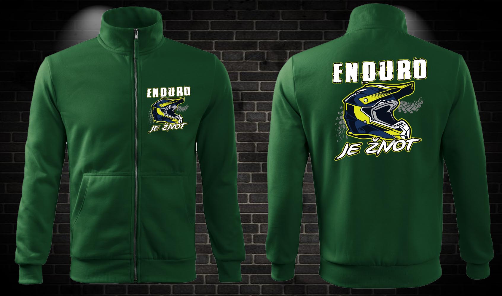 Zipsová moto mikina Enduro je život
