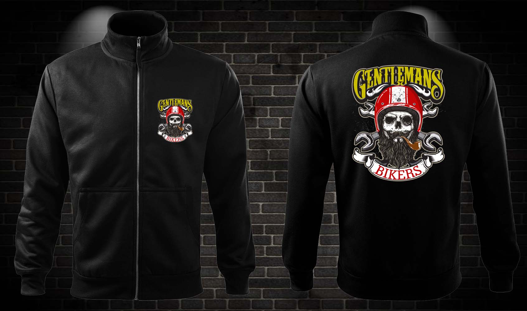 Moto mikina Gentlemans Bikers na zips