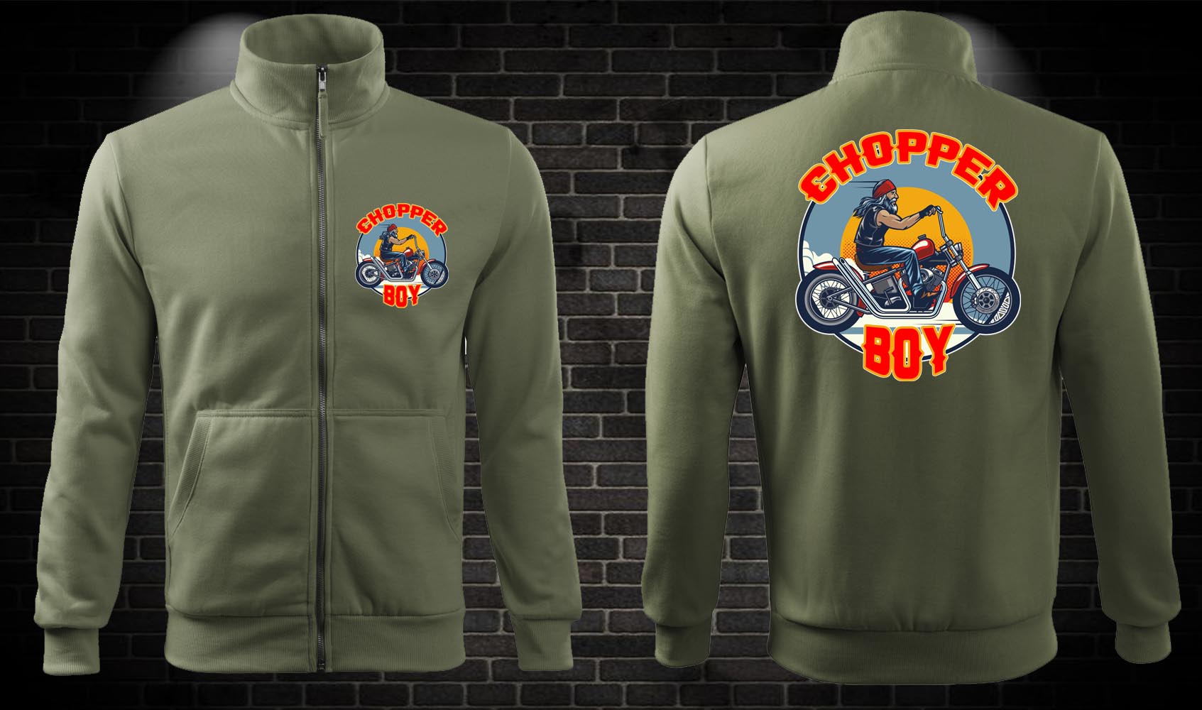 Zipsová moto mikina Chopper Boy