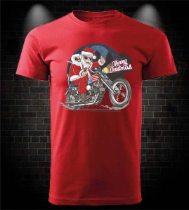 Motorkárske Vianočné tričko Merry Christmas