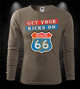 Mototričko s dlhým rukávom Get your kicks on Route 66