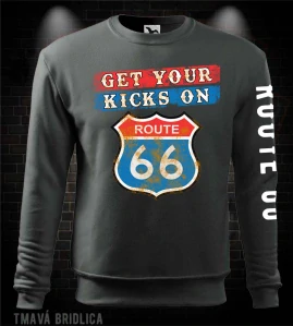 Mikina pre motorkára Get your kicks on Route 66