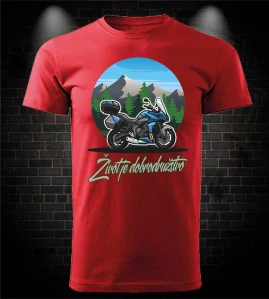 Motorkárske tričko Život je dobrodružstvo