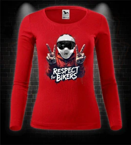 Dámske moto tričko s dlhým rukávom Respect for Bikers