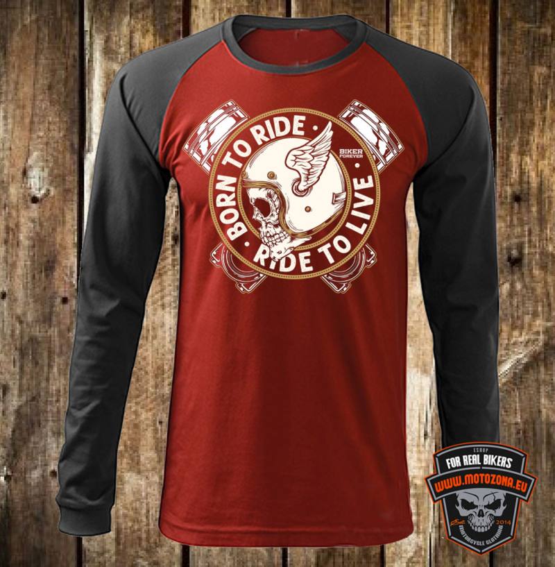 Moto tričko s dlhým rukávom Born to Ride