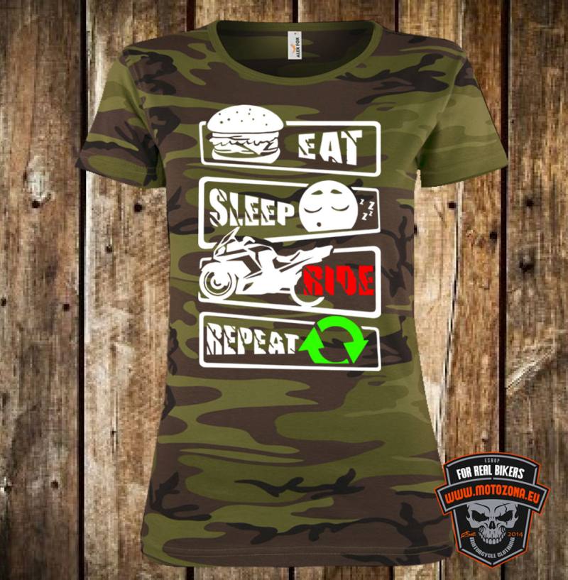 Dámske mototričko Eat Sleep Ride Repeat