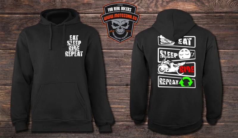 Motorkárska mikina Eat Sleep Ride
