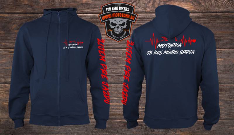 Motomikina Motorka je kus môjho srdca - kapuca, zips