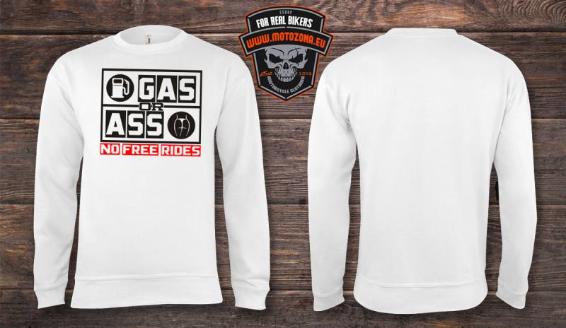 Mikina Gas or Ass pre motorkára