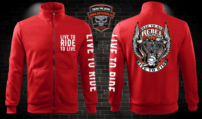 Zipsová moto mikina Rebel & Pride