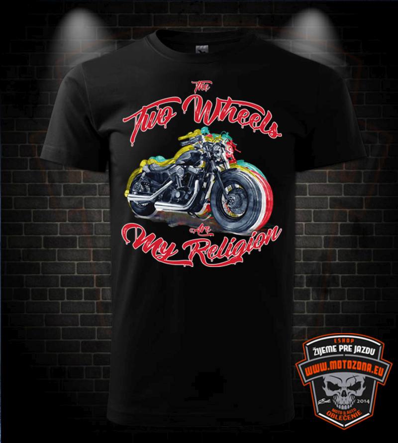 Motorkárske tričko Two Wheels - My Religion