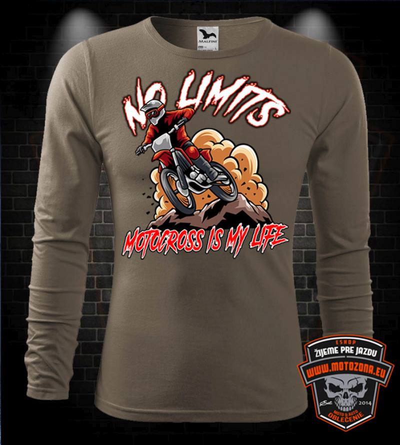 Mototričko s dlhým rukávom No Limits - Motocross is my Life
