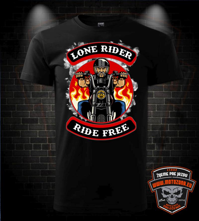 Moto tričko Lone Rider - Ride Free