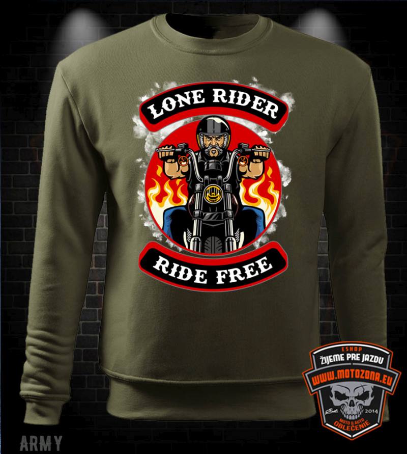 Moto mikina Lone Rider - Ride Free