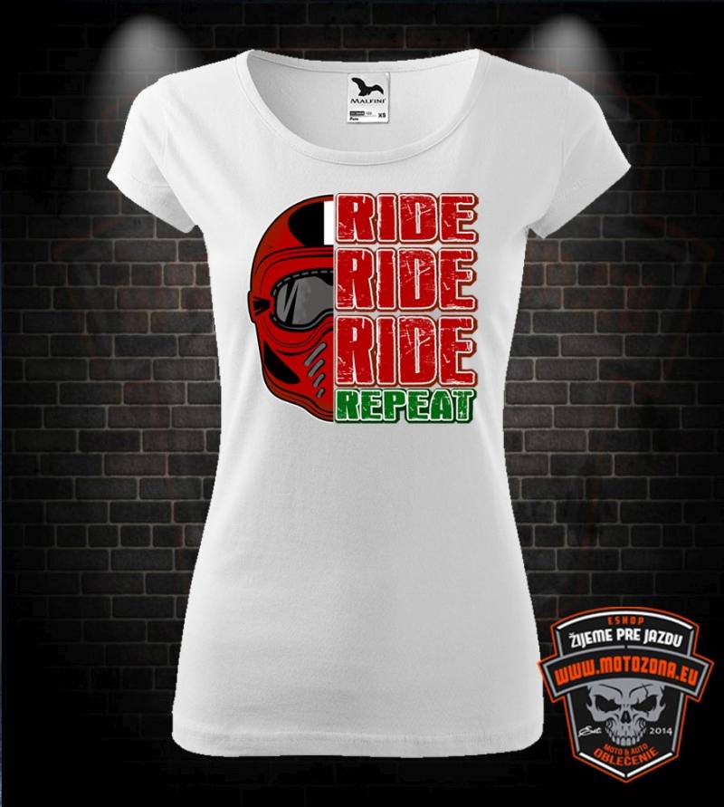 Dámske tričko Ride Ride Repeat