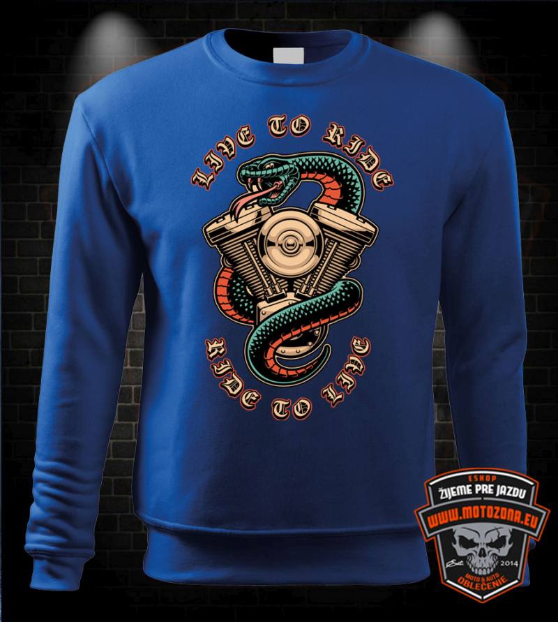 Moto mikina Live to Ride - Snake