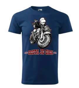 Pánske motorkárske tričko Cesta je cieľ 1