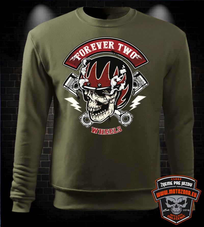 Moto mikina Forever Two Wheels skull