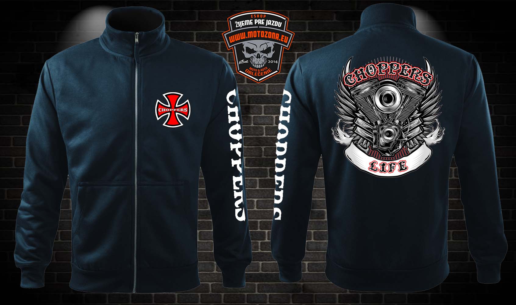 Mikina Choppers Life na zips