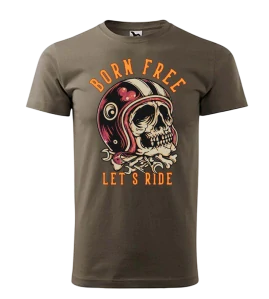 Pánske motorkárske tričko Born Free Let's Ride