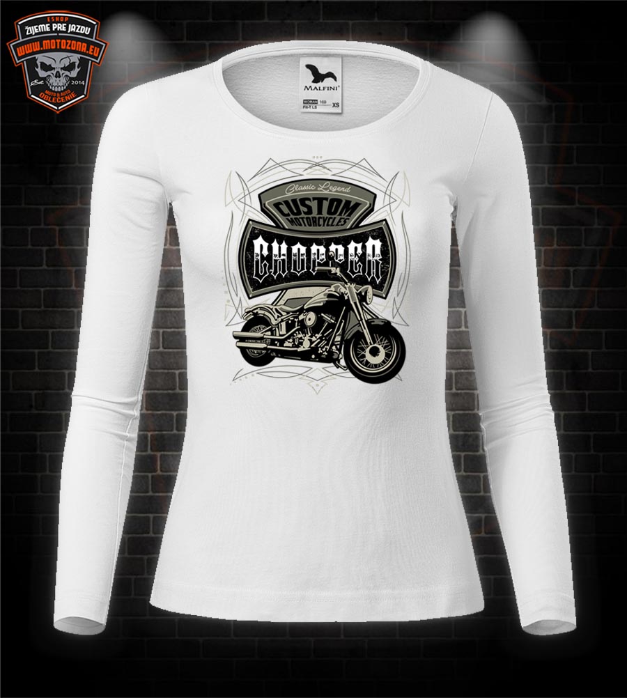 Dámske moto tričko s dlhým rukávom Custom Chopper
