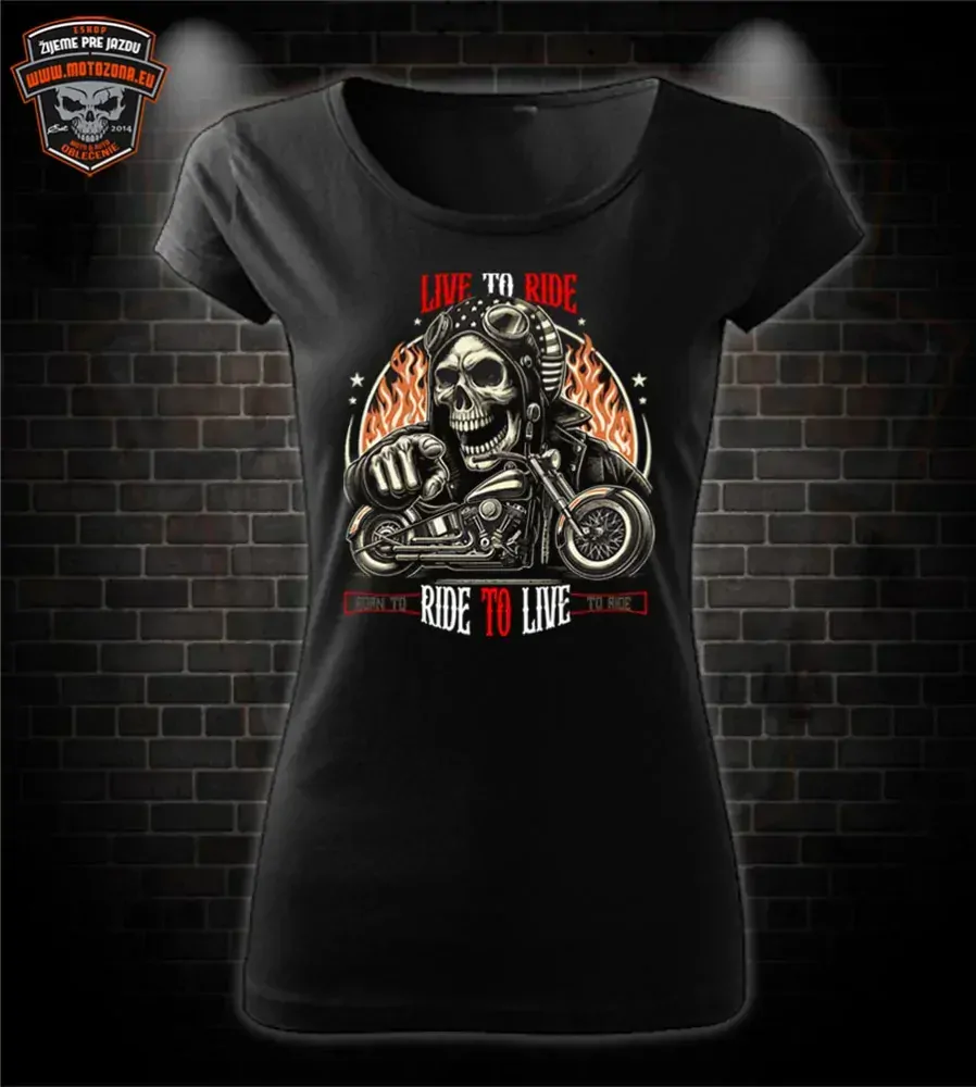 Dámske mototričko Live to Ride - skull
