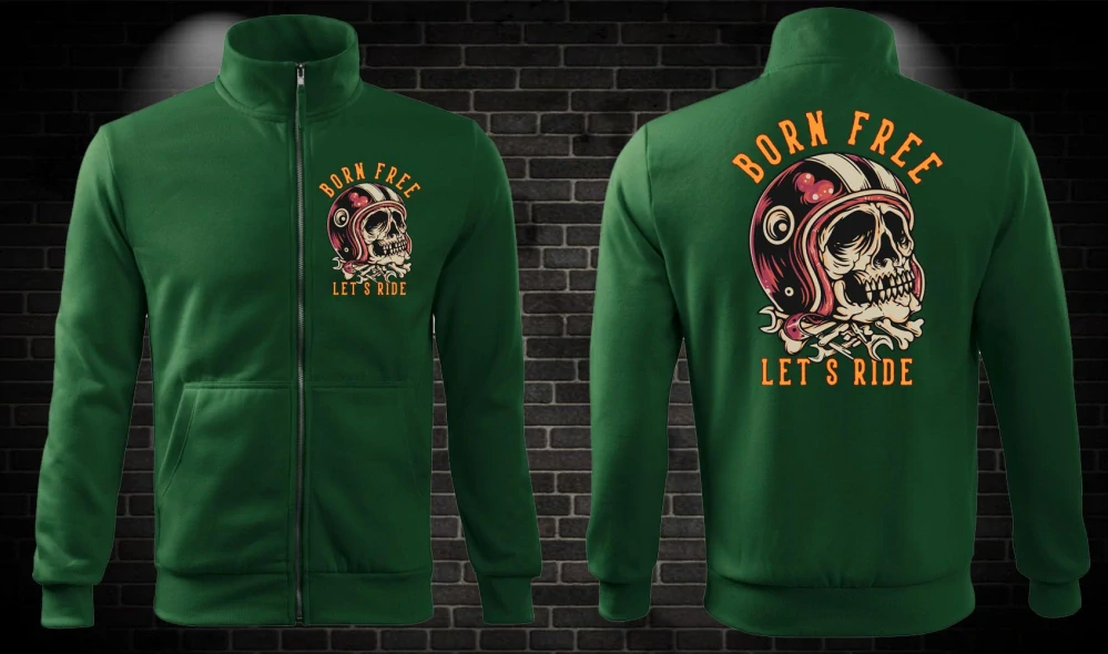 Zipsová moto mikina Born Free - Let´s Ride