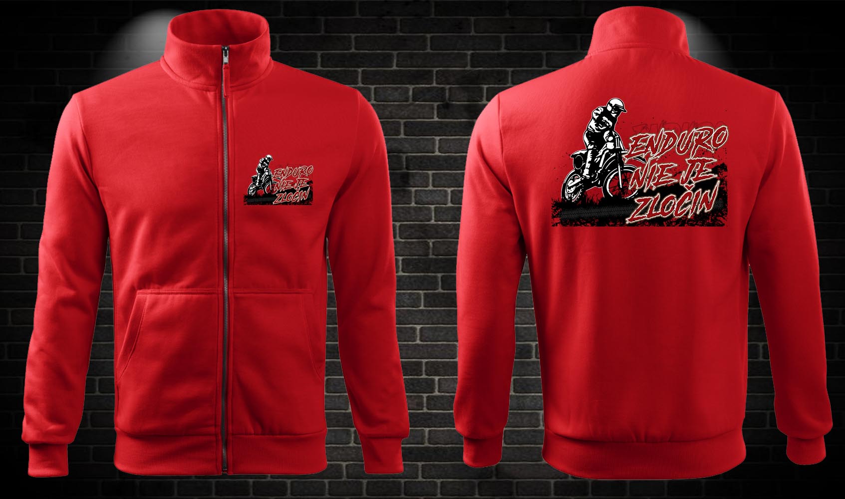 Zipsová moto mikina Enduro nie je zločin