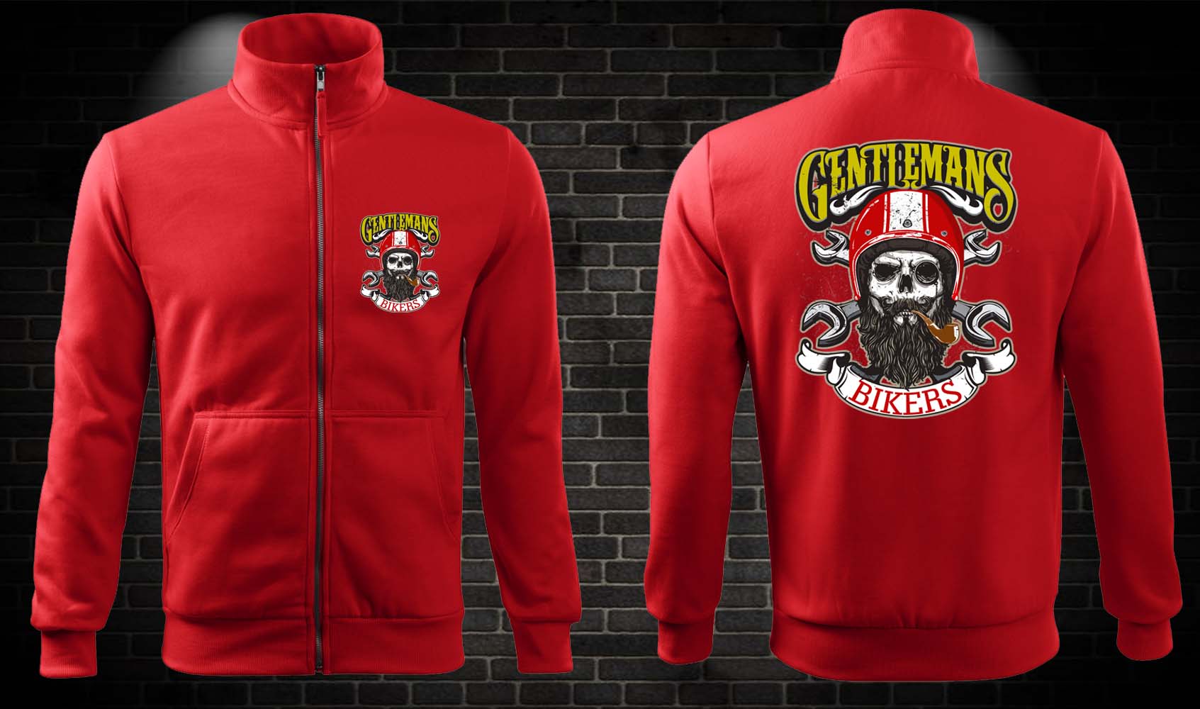 Moto mikina Gentlemans Bikers na zips