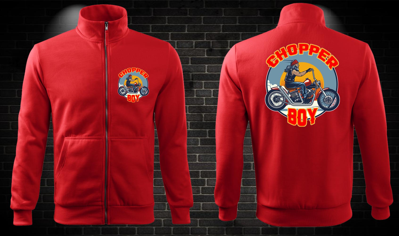 Zipsová moto mikina Chopper Boy