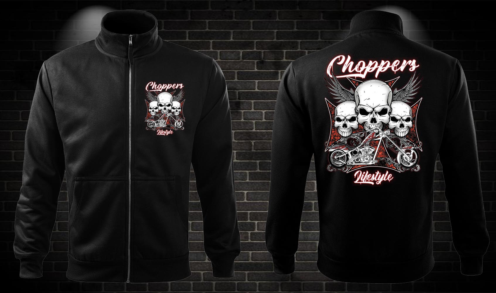 Zipsová moto mikina Choppers Lifestyle