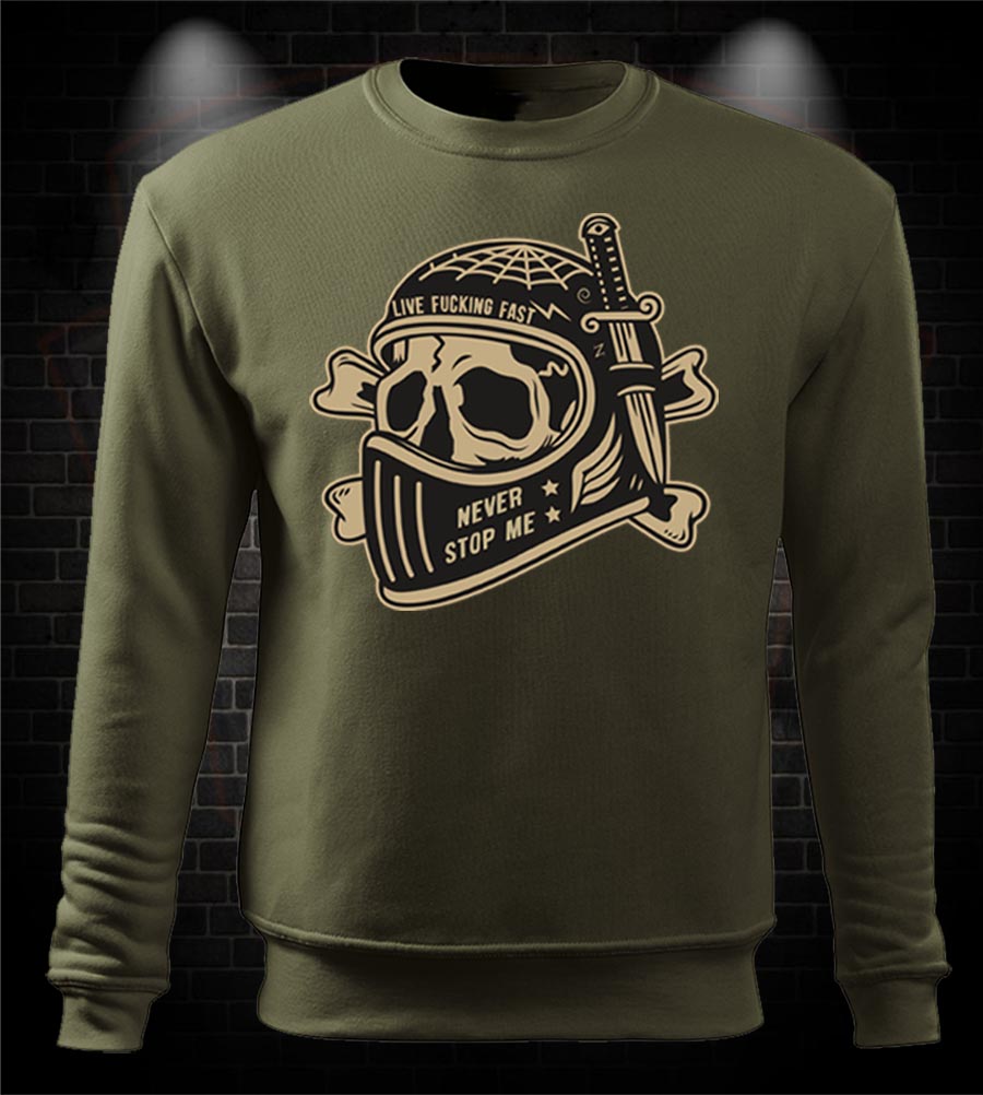 Moto mikina Live Fucking Fast