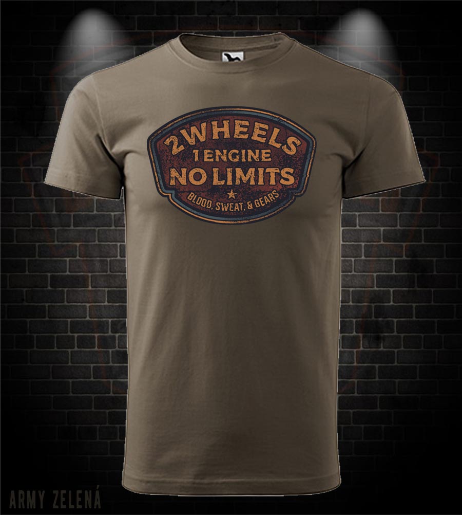Pánske motorkárske tričko 2 Wheels 1 Engine No Limits