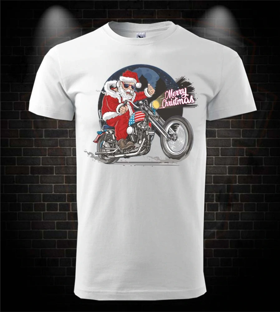 Motorkárske Vianočné tričko Merry Christmas