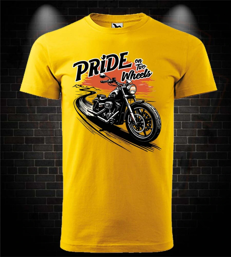Motorkárske tričko Pride on two wheels